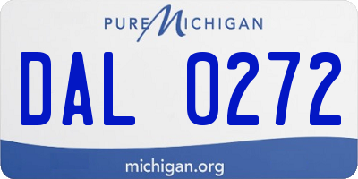 MI license plate DAL0272