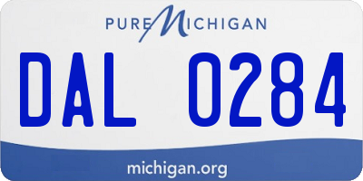 MI license plate DAL0284