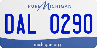 MI license plate DAL0290