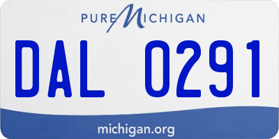 MI license plate DAL0291