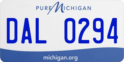 MI license plate DAL0294