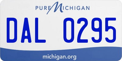 MI license plate DAL0295