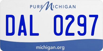 MI license plate DAL0297