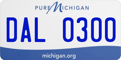 MI license plate DAL0300