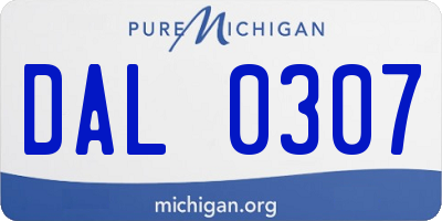 MI license plate DAL0307