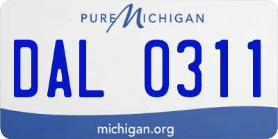MI license plate DAL0311