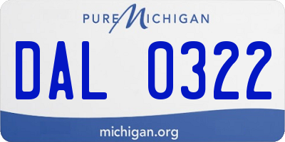 MI license plate DAL0322