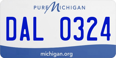 MI license plate DAL0324