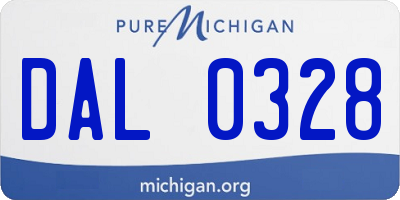MI license plate DAL0328