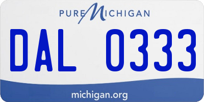 MI license plate DAL0333