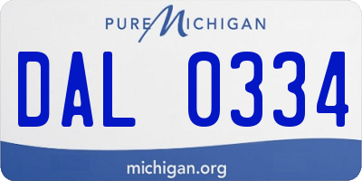 MI license plate DAL0334