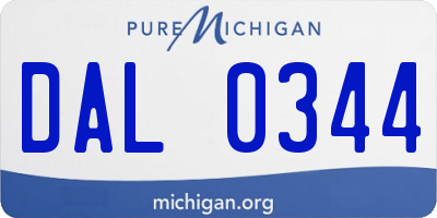 MI license plate DAL0344