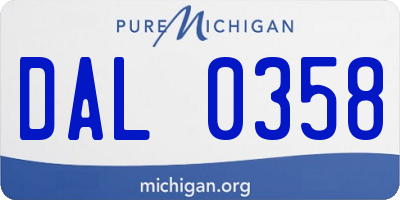 MI license plate DAL0358