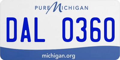 MI license plate DAL0360