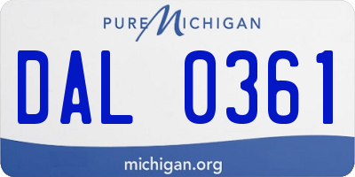 MI license plate DAL0361