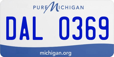 MI license plate DAL0369