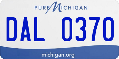 MI license plate DAL0370