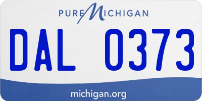 MI license plate DAL0373