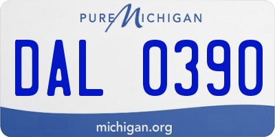 MI license plate DAL0390