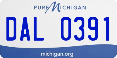 MI license plate DAL0391