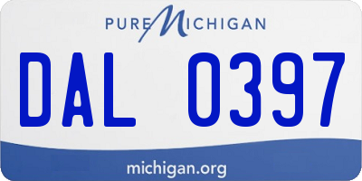 MI license plate DAL0397
