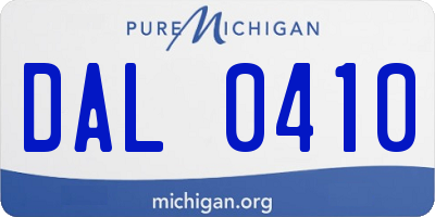 MI license plate DAL0410