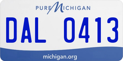 MI license plate DAL0413