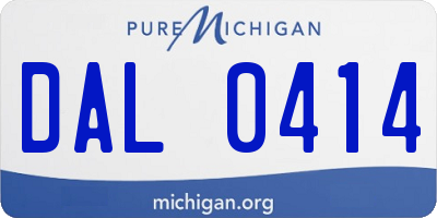 MI license plate DAL0414