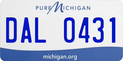 MI license plate DAL0431