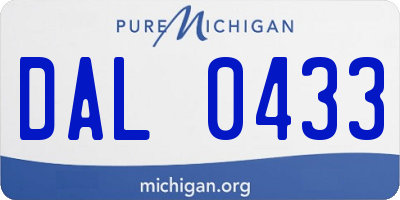 MI license plate DAL0433