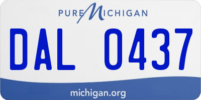 MI license plate DAL0437
