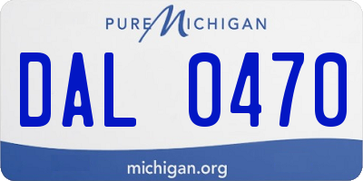 MI license plate DAL0470