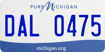 MI license plate DAL0475