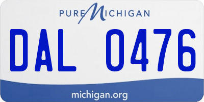 MI license plate DAL0476