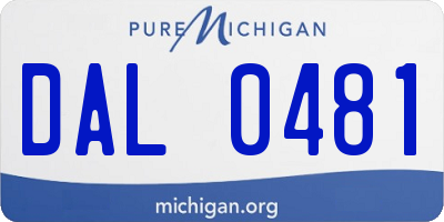 MI license plate DAL0481