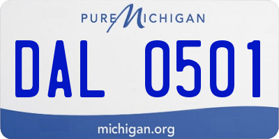 MI license plate DAL0501