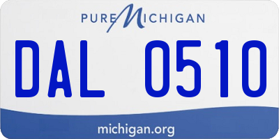 MI license plate DAL0510