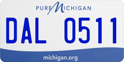 MI license plate DAL0511