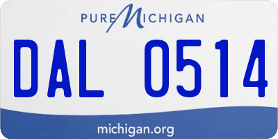 MI license plate DAL0514