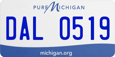 MI license plate DAL0519