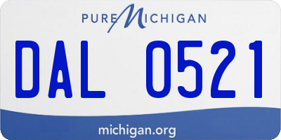 MI license plate DAL0521