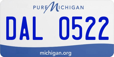 MI license plate DAL0522