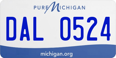 MI license plate DAL0524