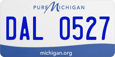 MI license plate DAL0527