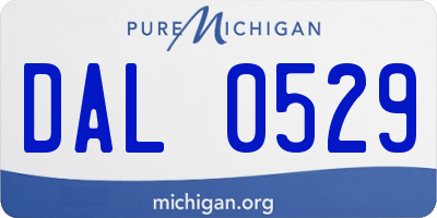 MI license plate DAL0529