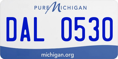 MI license plate DAL0530