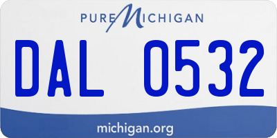 MI license plate DAL0532