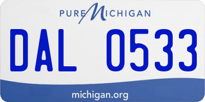 MI license plate DAL0533