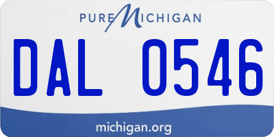 MI license plate DAL0546