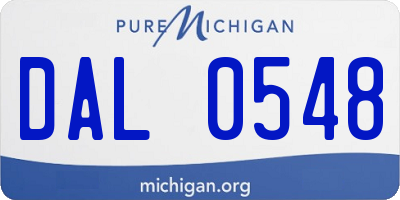 MI license plate DAL0548